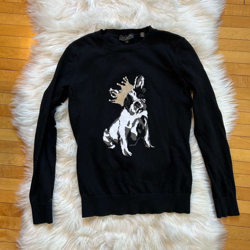 Ted Baker London embellished  French Bulldog sweater